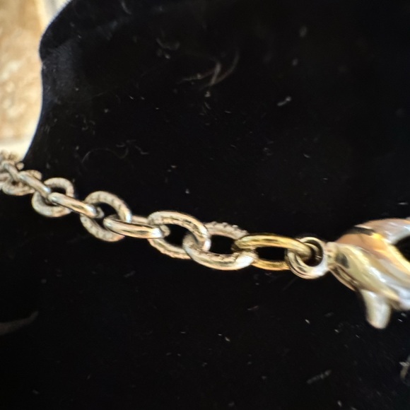 Pandora style quality CHARM NECKLACE 16in 5 charms lobster clasp. - Picture 6 of 7